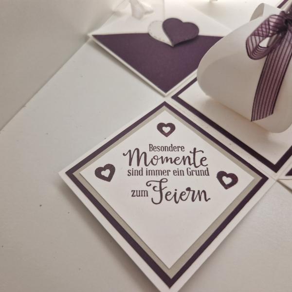 Explosionsbox Hochzeit | Geldgeschenk | Zierschachtel | Namen individualisierbar 7x7x7cm oder 10x10x10cm